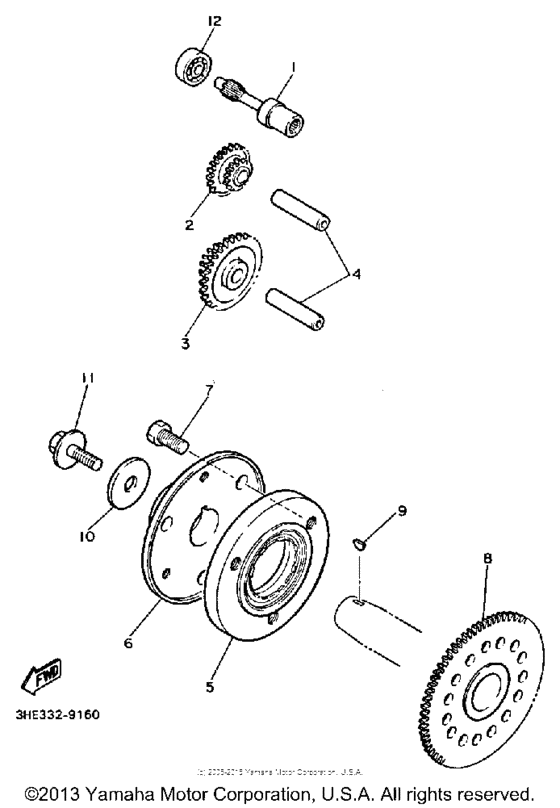 FZR600WC Муфта стартера