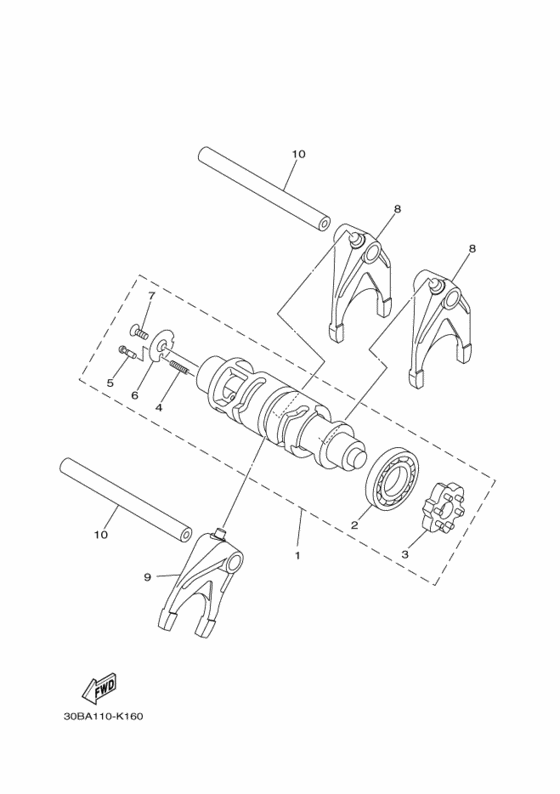 Shift cam & fork