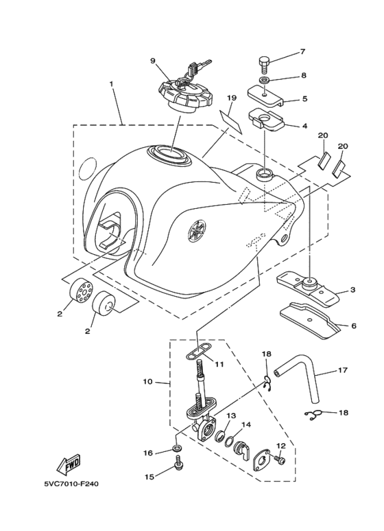 TW225E Fuel tank assy