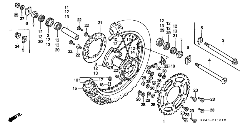 Rear wheel complete assy