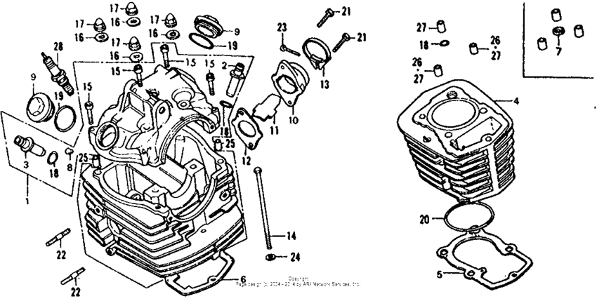 Cylinder head + cylinder