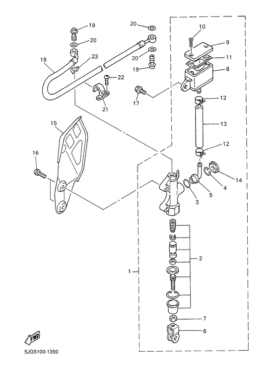 YZ426F Задний торм цилиндр