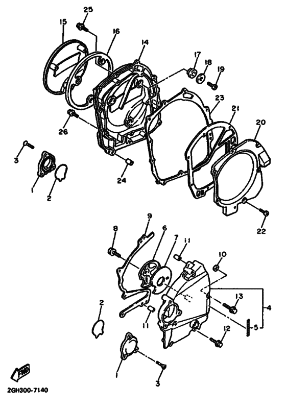 Crankcase cover ass`y  (v
