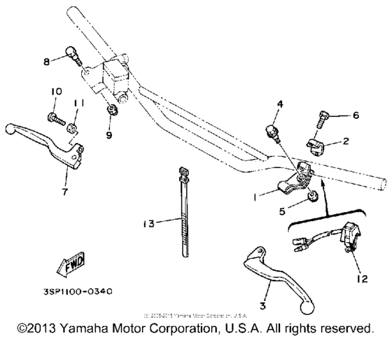 WR500ZE Handle switch - lever