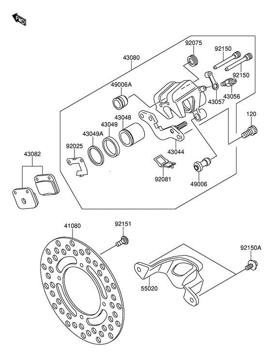RM65 Передний суппорт