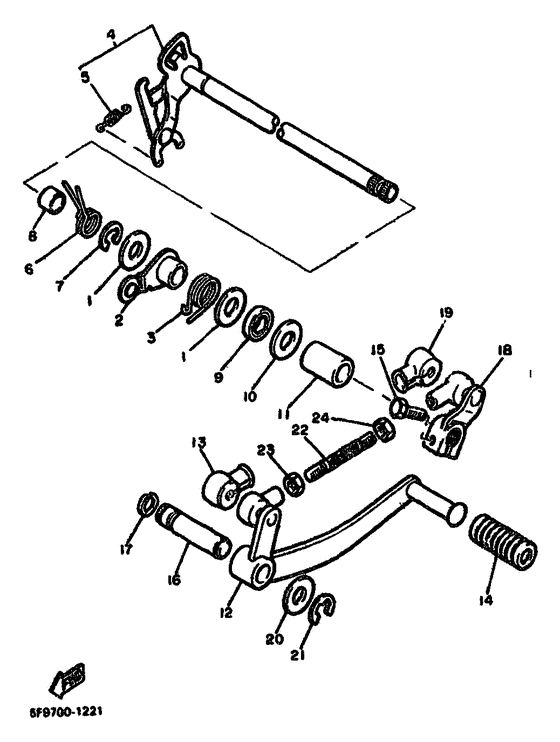 Shift shaft. pedal