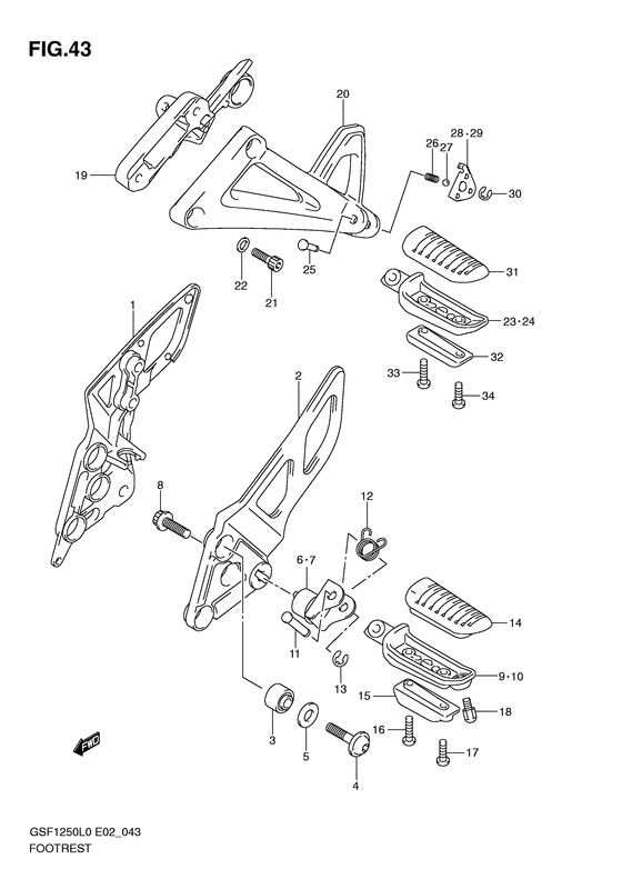GSF1250 (ABS) Подножки