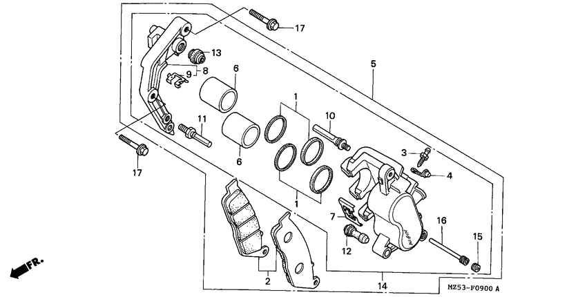 VF750CD Передний суппорт