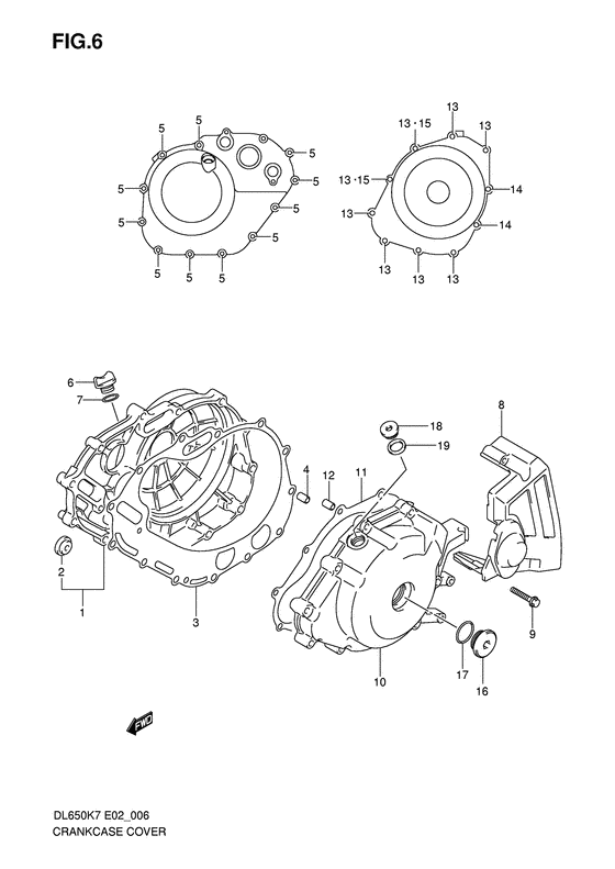 Crankcase cover ass`y  (v