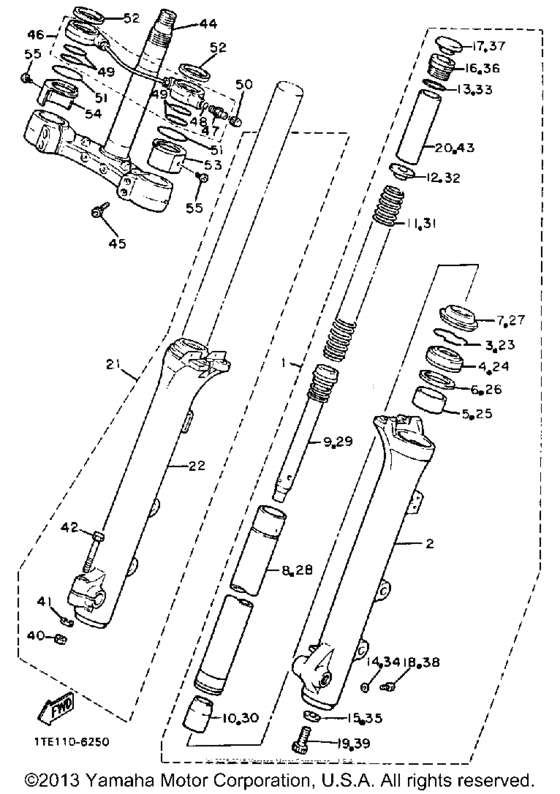 XV1100U Передняя вилка