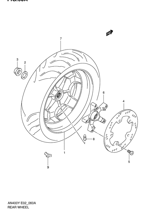 Rear wheel complete assy