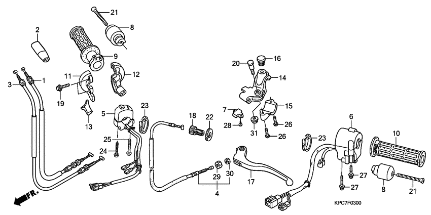 Handle lever/switch/cable