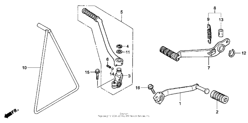 Pedal + kick starter arm