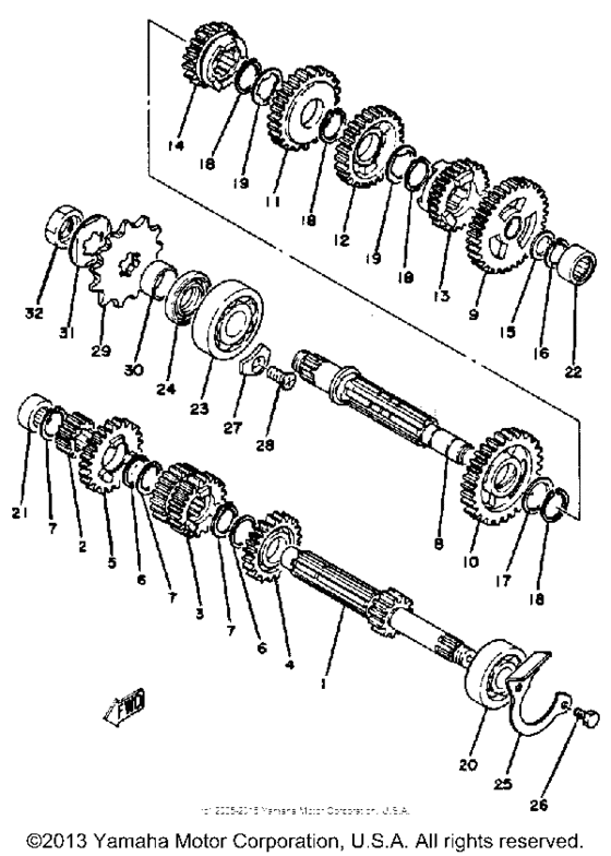 YZ125G Трансмиссия