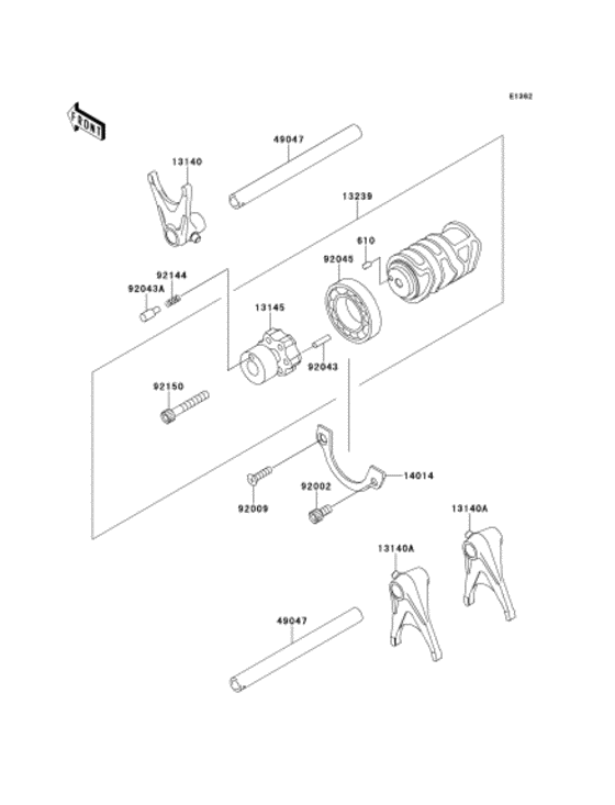 Gear change drum & forks