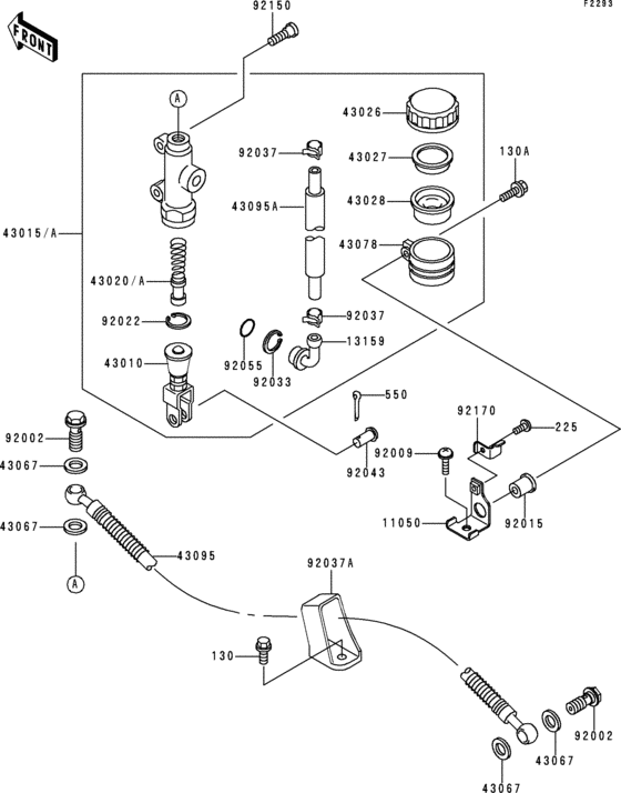 ZX600 Задний торм цилиндр