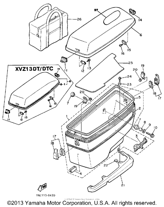 XVZ13DS Боковые кофры