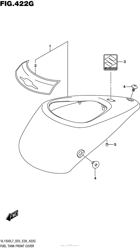 VL1500T Fuel Tank Front Cover (Vl1500Tl7 E33)