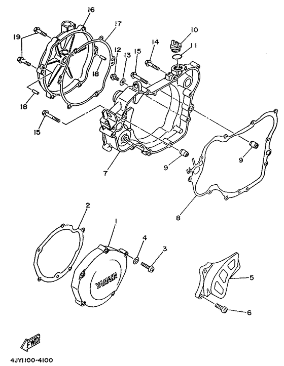 YZ125G Крышка картера двигателя
