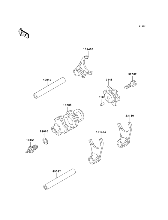 KL650 Переключение / вилка переключения