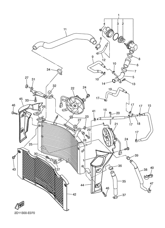 FZ1-N Radiator & hose