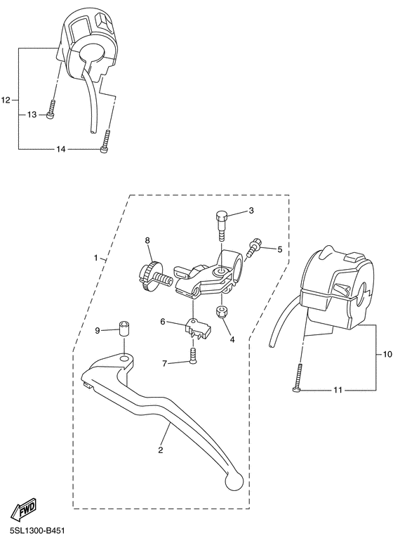 Handle switch. lever