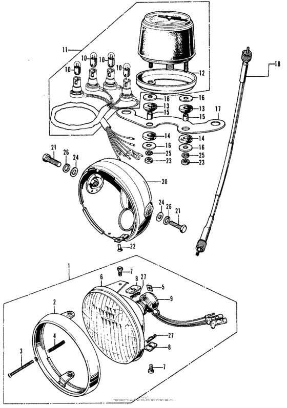 Headlight + speedometer k1-k3