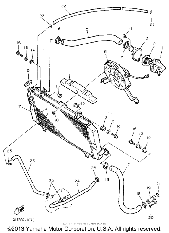 FZR1000EC Радиатор и Патрубки