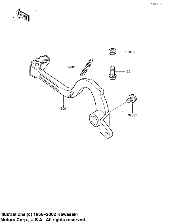 KX125 Педаль тормоза