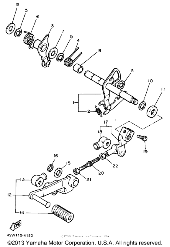 XV1100SC Вал переключения