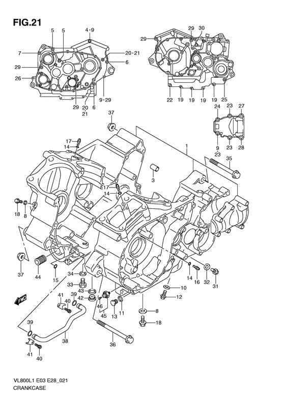 VL800 Картер двигателя