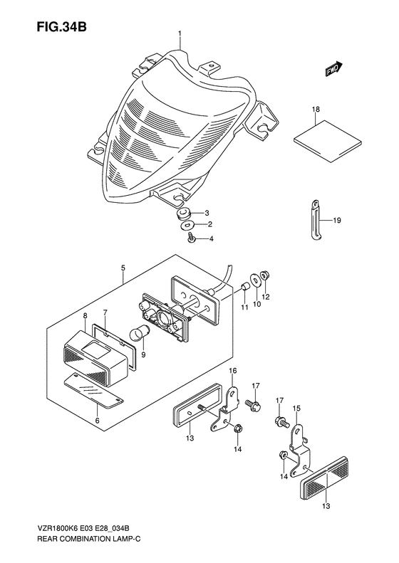 VZR1800 Задний комбинированный сигнал