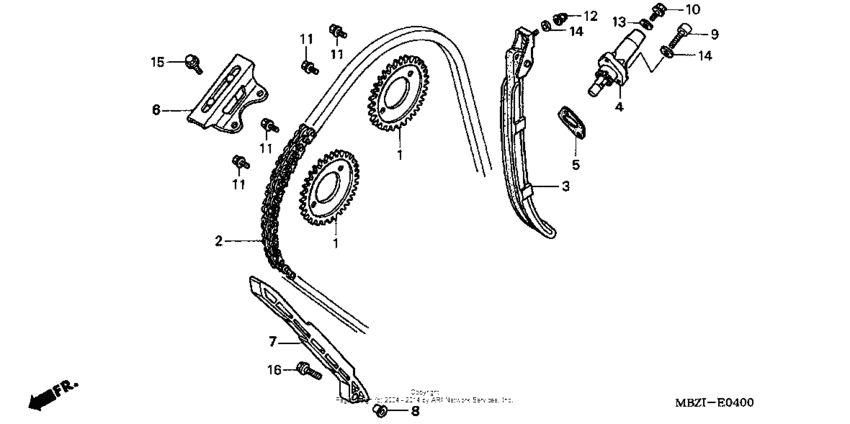 Cam chain + tensioner