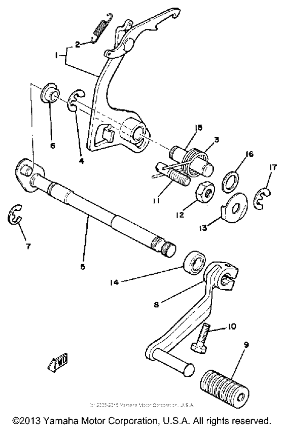 Shift shaft - pedal