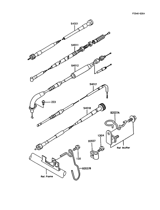KMX200 Тросы управления