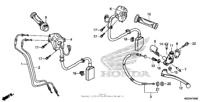 Handle lever + switch + cable
