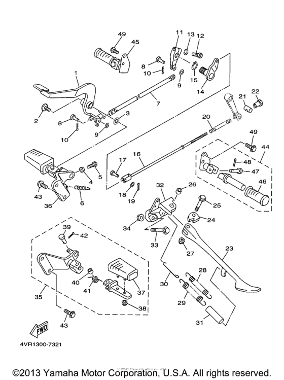 XVS650A Подножки