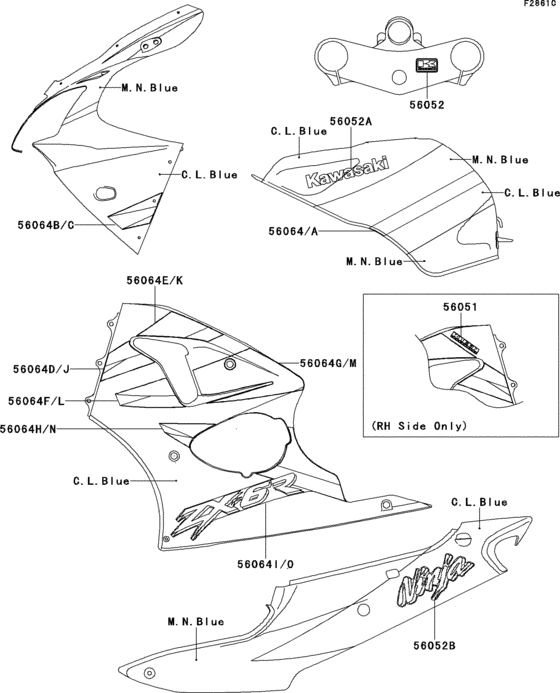 ZX600 Decals(c.l.blue / m.n.blue)