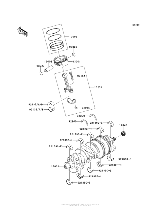 ZX1400 Коленвал и поршни
