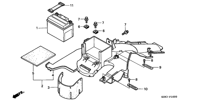 Rear fender/battery