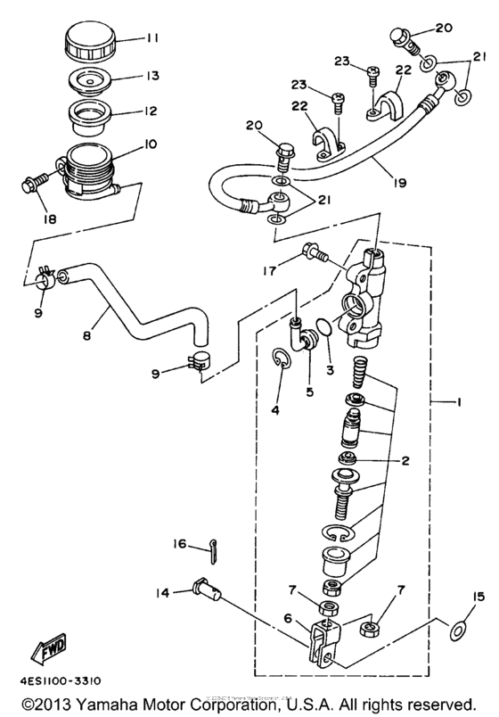 YZ80K1 Задний торм цилиндр