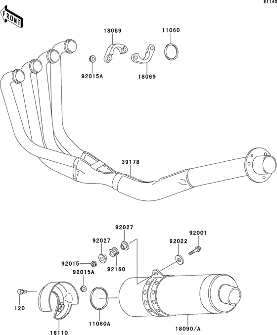 ZX750 Глушитель