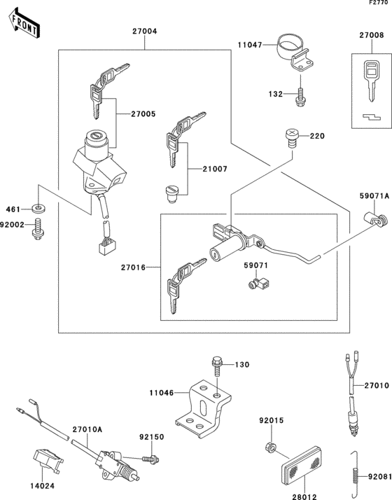 Ignition switch(zr550-b2/b3/b4)