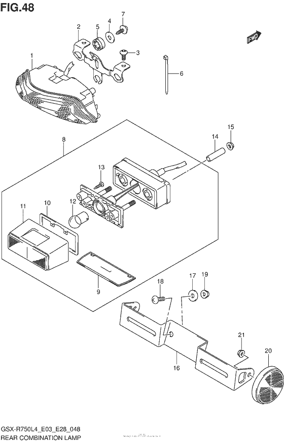 GSX-R750 Rear Combination Lamp (Gsx-R750L4 E28)