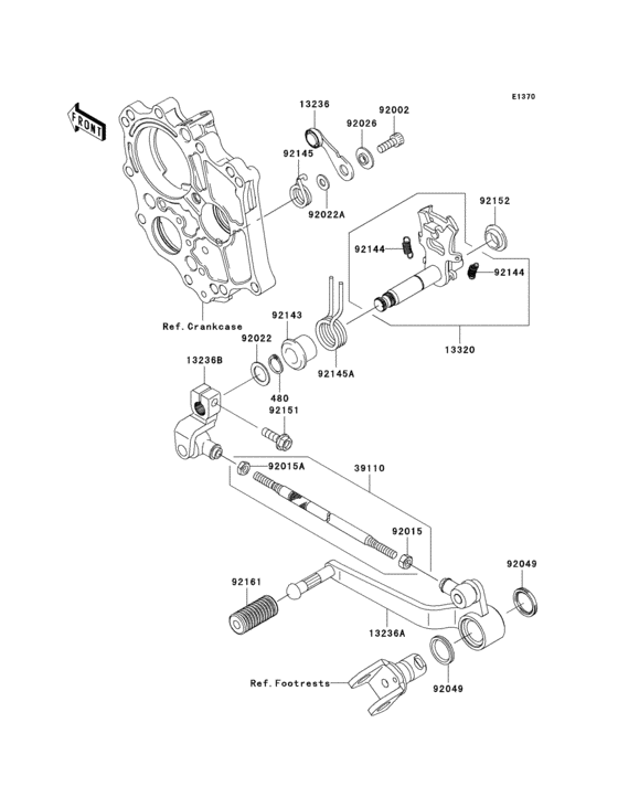 KLE650 Механизм переключения передач