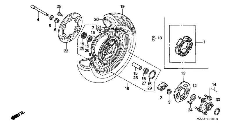 Rear wheel complete assy