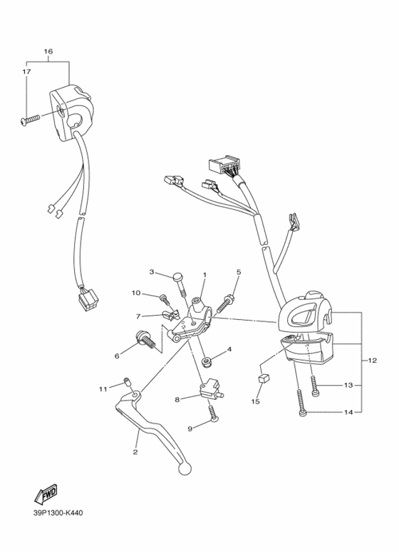 FZ8-N Interruptor  manillar&palanc