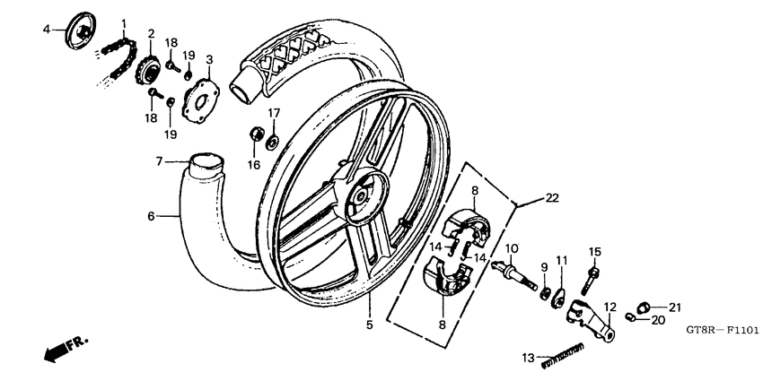 Rear wheel complete assy