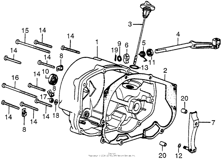 CB550 Крышка картера правая