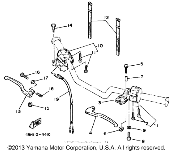 RZ350N Handle switch-lever